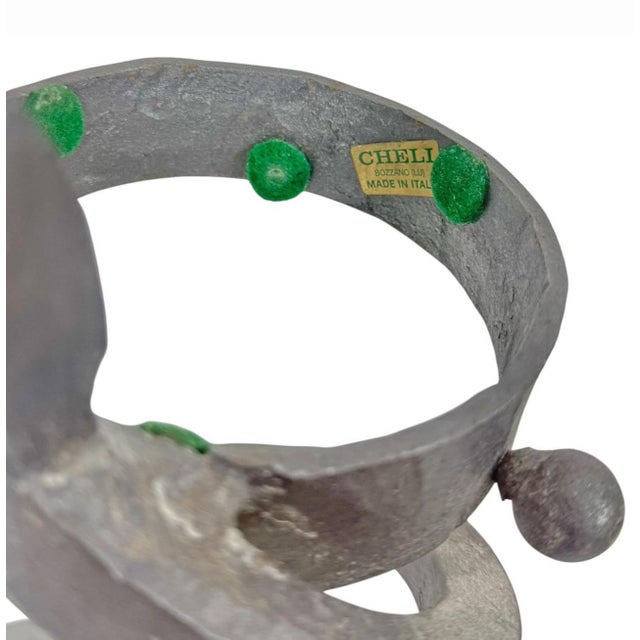 1970s Cheli Italian Hand-Blown Art Glass Vase W/ Stand For Sale In Miami - Image 6 of 9