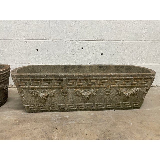 Sculpture Materials Late 19th C. Neoclassical Cast Stone Garden Planters - A Pair For Sale - Image 7 of 9