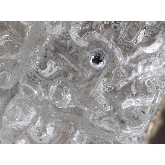 Large German Square Glass & Brass Flush Mount from Limburg, 1960 For Sale - Image 9 of 13