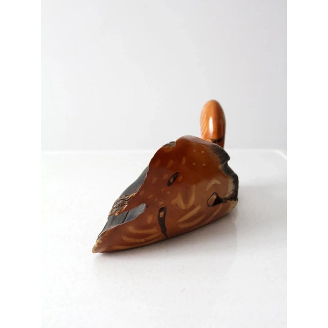 Vintage Rustic "Fence Post" Duck Decoy For Sale - Image 9 of 9