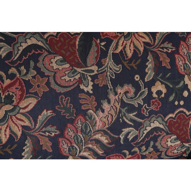 Navy Blue Bradington Young Georgian Style Wingback Chair and Ottoman For Sale - Image 8 of 9