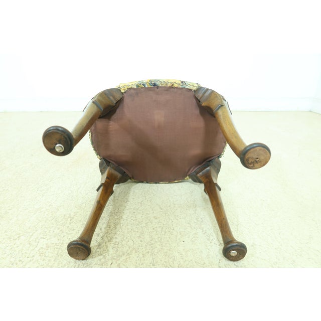 Vintage English George III Needlepoint Ottoman For Sale - Image 9 of 10