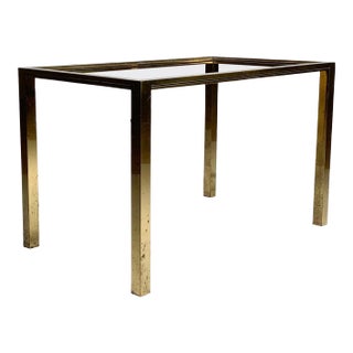 High Quality Vintage Petite Brass Coffee Table Attributed to Jansen For Sale