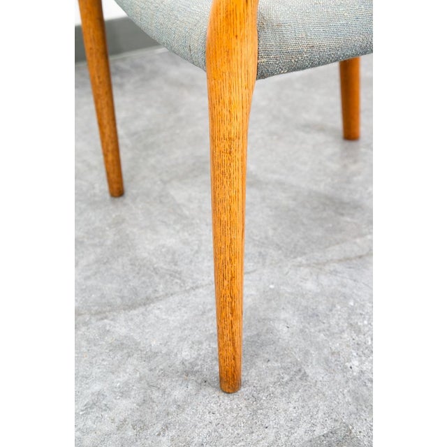 Mid Century Danish Modern Dining Chair Niels j.l Moller #67 Oak Denmark Armchair For Sale - Image 10 of 12