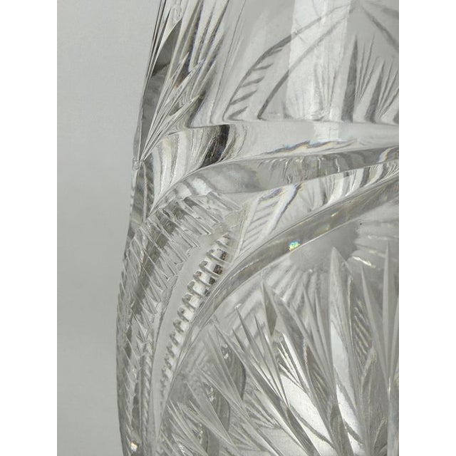 Metal Antique German Hand-Cut Crystal Vase with 800 Silver Rim, 1900 For Sale - Image 7 of 15