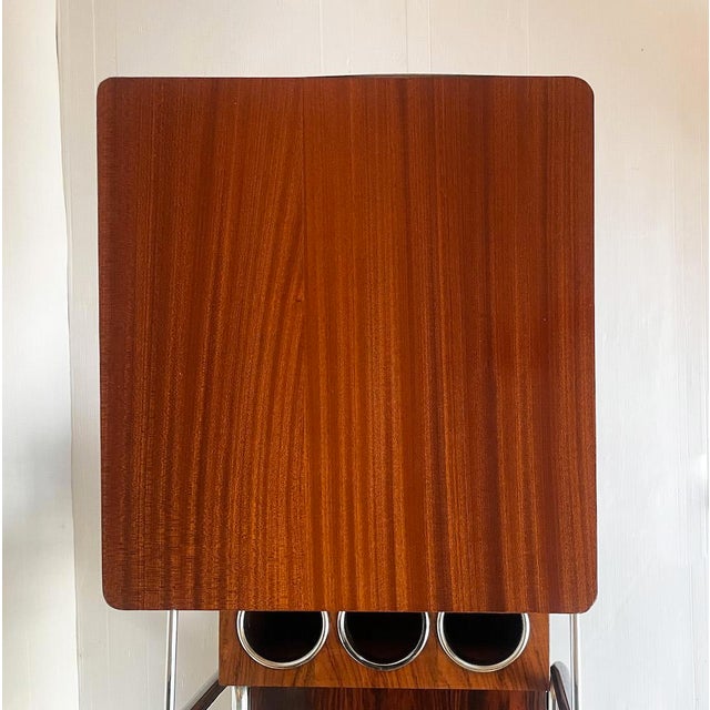 Vintage Coffee Table in Smoked Glass, Steel and Wood For Sale - Image 9 of 11