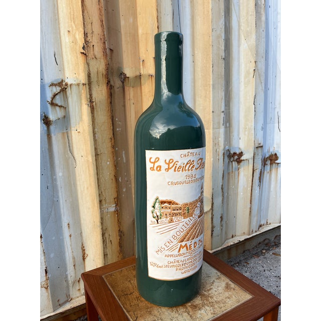Vintage Decorative Ceramic Wine Bottle Chateau La Vielle Reserve. Circa 1990s For Sale - Image 4 of 13