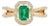 1.06ct Emerald Diamond Halo Split Shank Art Deco Ring Size 4 in 14k Yellow Gold For Sale
