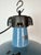 Industrial Industrial Blue Enamel Factory Lamp with Cast Iron Top, 1960s For Sale - Image 3 of 18