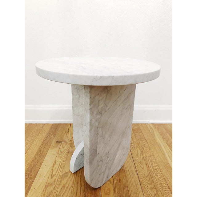 Not Yet Made - Made To Order Minimalist Fin Marble Side Table For Sale - Image 5 of 8