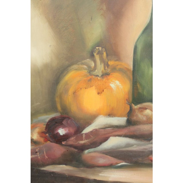 French Country Framed Still Life Oil Painting European/French/La Cusine For Sale - Image 3 of 7