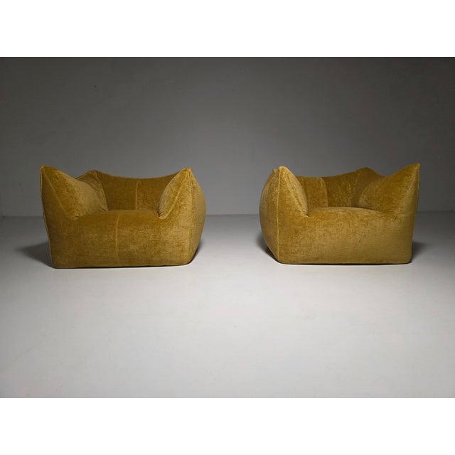 Textile Le Bambole Lounge Chairs in Linen Velvet by Mario Bellini for C&B Italia, 1970s, Set of 2 For Sale - Image 7 of 11