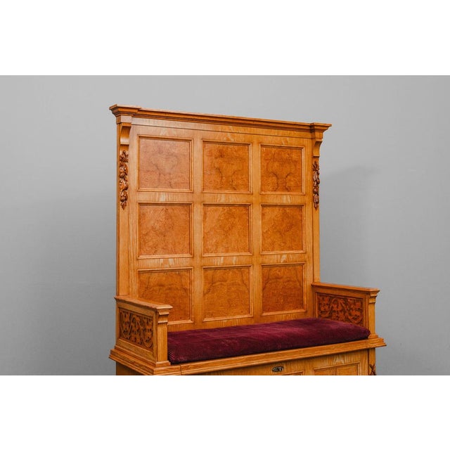 Brown Antique Chest Bench in Ash Wood, 1900s For Sale - Image 8 of 18