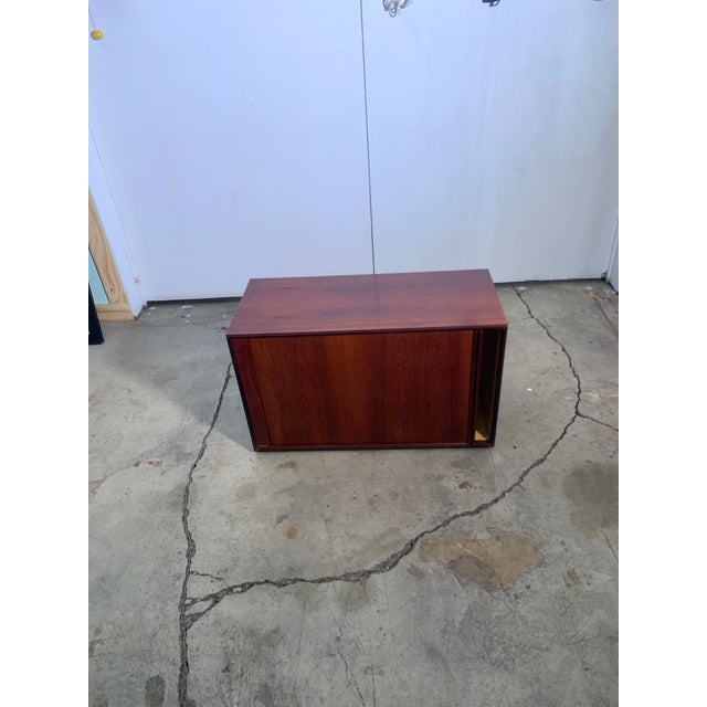 Brown 1960s Philip Rosewood Entertainment Cabinet With Tambour Doors For Sale - Image 8 of 11