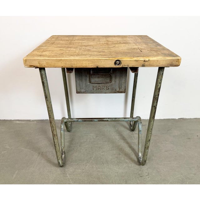 Vintage Grey Industrial Worktable, 1960s For Sale - Image 17 of 18