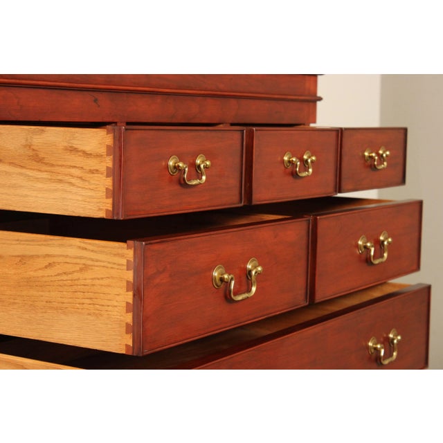 Henkel Harris Early 21st Century Henkel Harris Chippendale Style Cherry High Chest of Drawers For Sale - Image 4 of 13