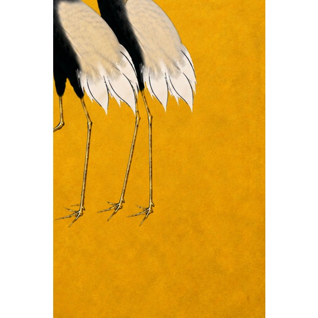 Golden Crane Portrait, Japanese Crane Wall Art, 32" X 48" For Sale In Buffalo - Image 6 of 11