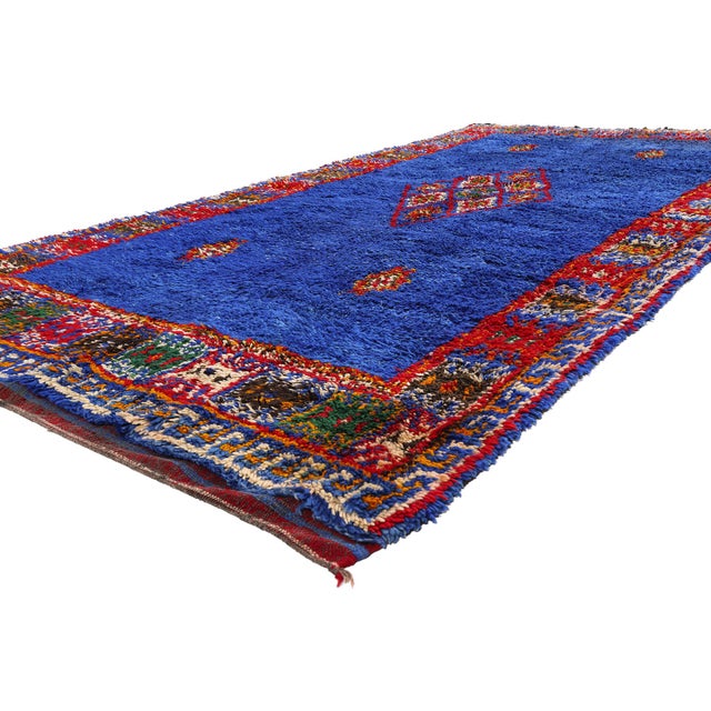21879 Vintage Beni M'Guild Moroccan Rug, 06'00 x 11'05. The Sapphire Heirloom: A Vintage Beni M'Guild Moroccan Masterpiece...