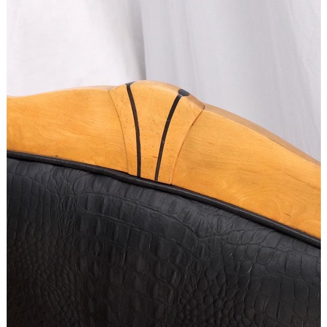 Late 20th Century Solid Curly Maple Table 6 Chairs Bench Hand Made Jointly Studio Dining Set For Sale - Image 17 of 18