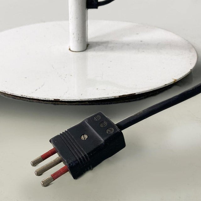 Modern Italian White Metal and Knurled Glass Floor Lamp, 1980s For Sale - Image 10 of 14