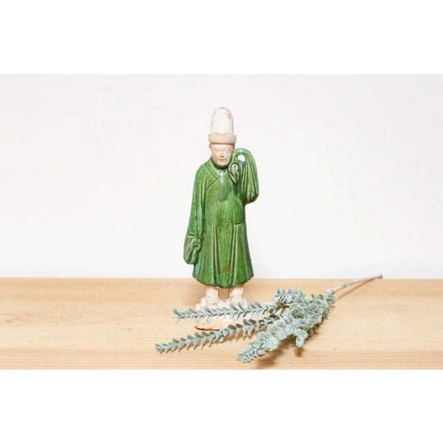 Ceramic Chinese Green Glazed Sancai Figure For Sale - Image 7 of 7