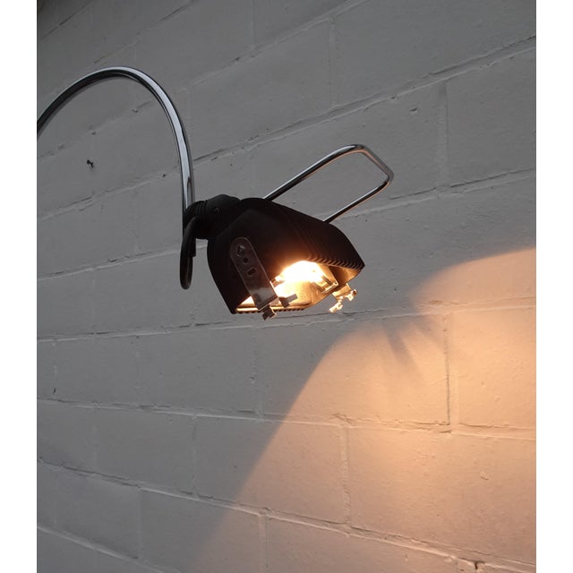 Vintage Arc Lamp in Chrome Plated and Travertine Marble by Targetti Sankey, 1980s For Sale - Image 15 of 18