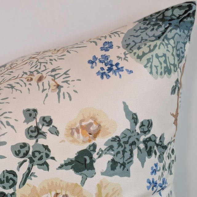 Not Yet Made - Made To Order Lee Jofa Althea Cotton Chintz 15x24" Lumbar Pillow in Citron- Single For Sale - Image 5 of 5