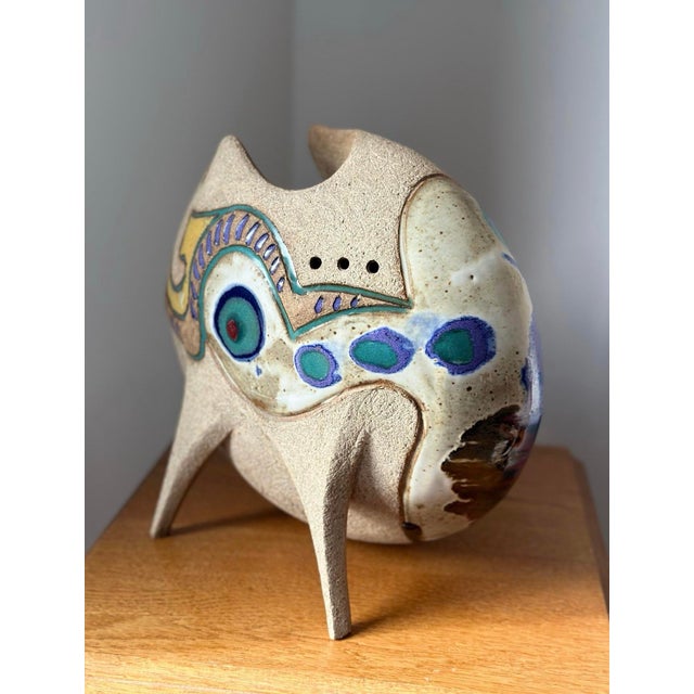 1990s Ken Pick Stoneware Pottery Vase Sculpture For Sale - Image 4 of 6