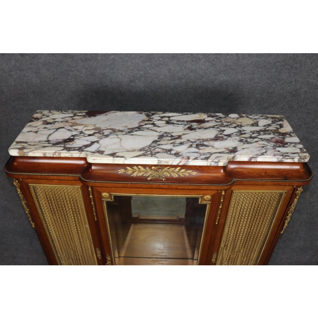 Superb French Breche D Violette Marble Brass Bronze Mounted Vitrine For Sale - Image 11 of 13