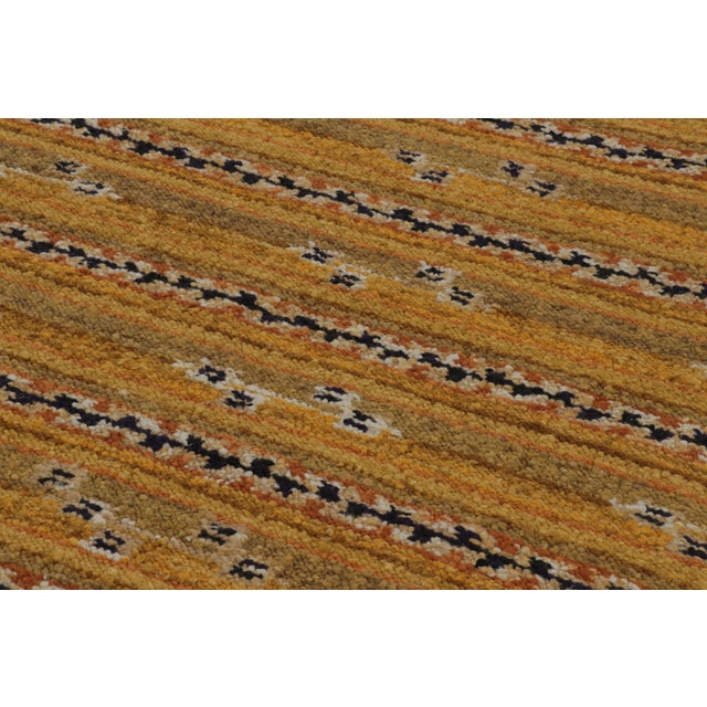 2010s Rug & Kilim’s Modern Scandinavian Style Rug “Marta Stripe” Design in Gold Tones For Sale - Image 5 of 8