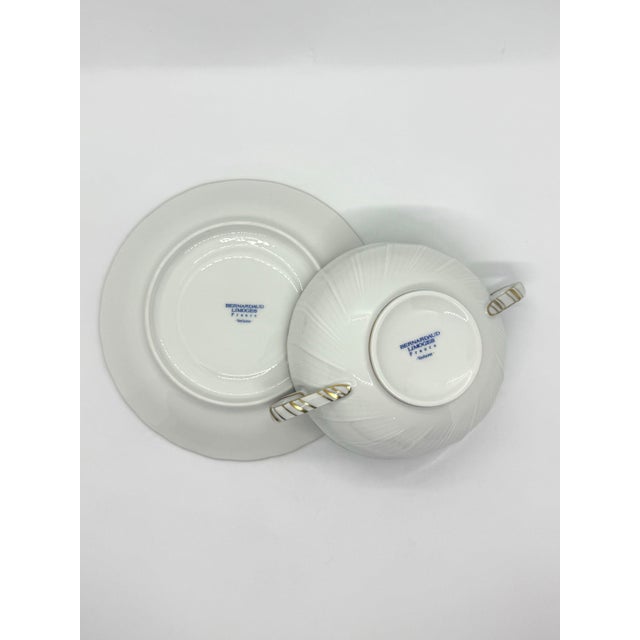 1980s 1980s Bernardaud Verlaine Cream Soup Bowls and Saucer Set For Sale - Image 5 of 8