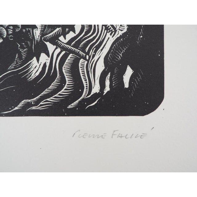 Pierre FALKE Memories of Oceania, 1925 Original engraved wood Signed in pencil Numbered /160 copies On vellum 32.5 x 25.5...