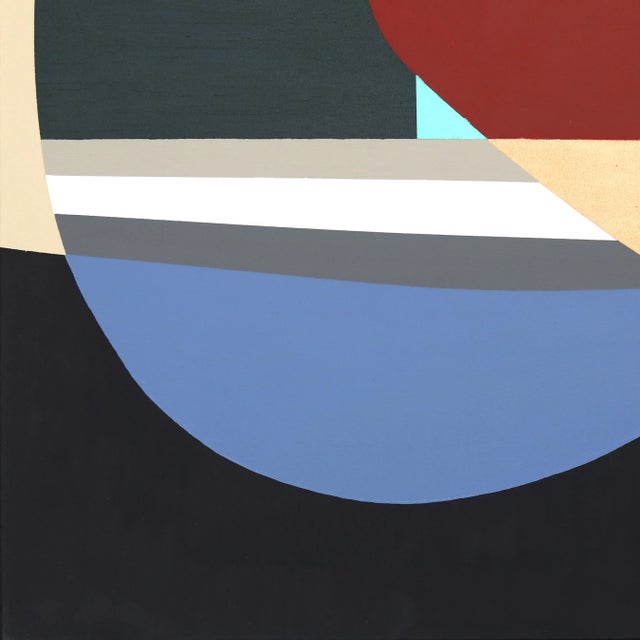 Elefante - Abstract Vibrant Cool Tone Geometric Painting on Canvas Original Artwork by Federico Pinto Schmid For Sale - Image 4 of 9