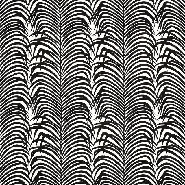 2020s Schumacher Zebra Palm Indoor/Outdoor Fabric in Black For Sale - Image 5 of 5