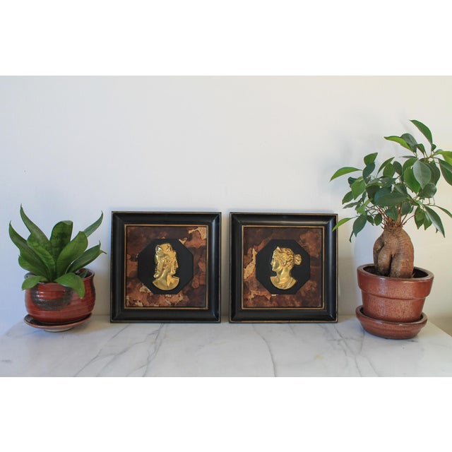 Framed Vintage Silhouette Art Pieces - A Pair For Sale - Image 4 of 12