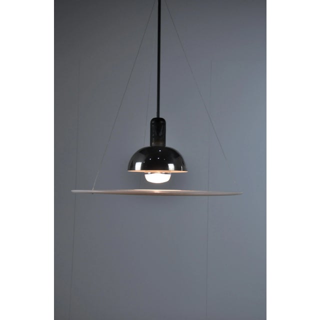 Black Vintage Italian Frisbi 850 Pendant Lamp by Achille Castiglioni for Flos, 1970s For Sale - Image 8 of 12