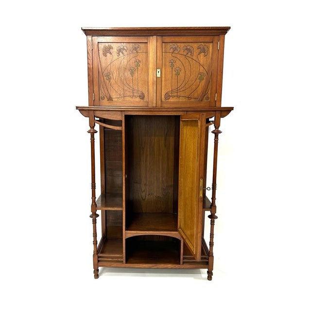 Italian Art Nouveau sideboard by Italian architect and designer Ernesto Basile. Made in Palermo, Sicily. Entirely walnut...