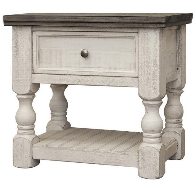 White Stonegate 1 Drawer Nightstand For Sale - Image 8 of 8