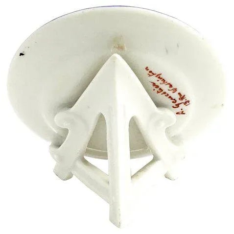 Traditional Vintage Mid-Century Porcelain Floral Plate Menu Stand For Sale - Image 3 of 9