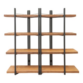 Artisan Bookcase in Iron and Wood For Sale