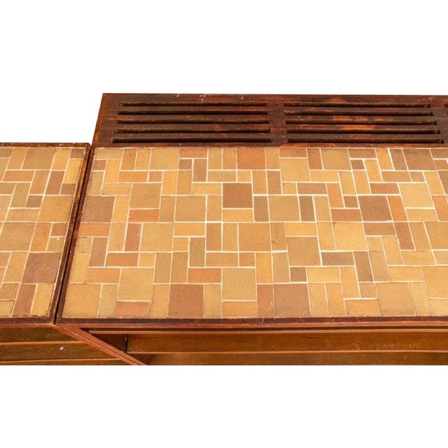 Brown Mid-Century Tiled Walnut Cabinets, 3 For Sale - Image 8 of 12