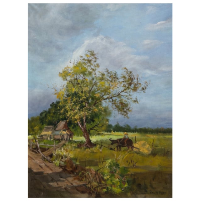 Marian Harris, American, 1904–1988, “Country Landscape,” Oil on Canvas, Signed, Dated 1965. Condition: Very good. A fine...
