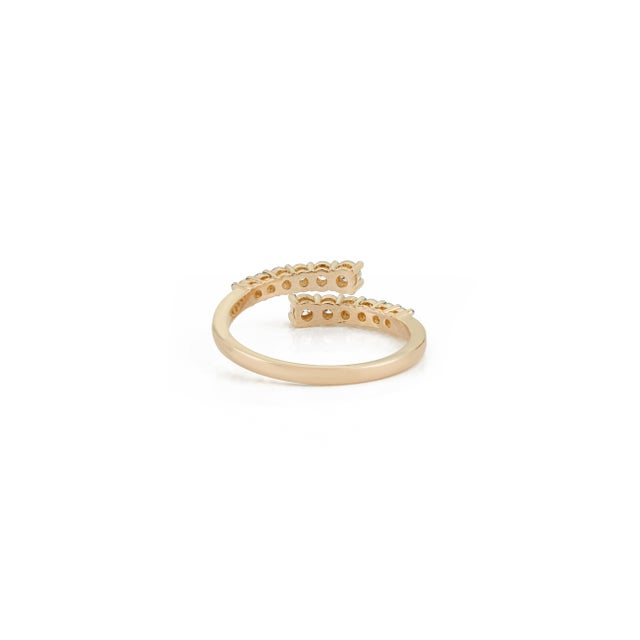 14k Yellow Gold Open Diamond Open Bypass Modern Ring Size 9 For Sale - Image 9 of 15