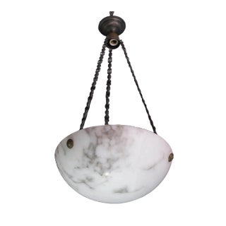 Art Deco White Albaster Pendant, 1950s For Sale