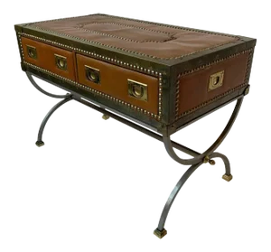 1970s Italian Leather Trunk Coffee Table