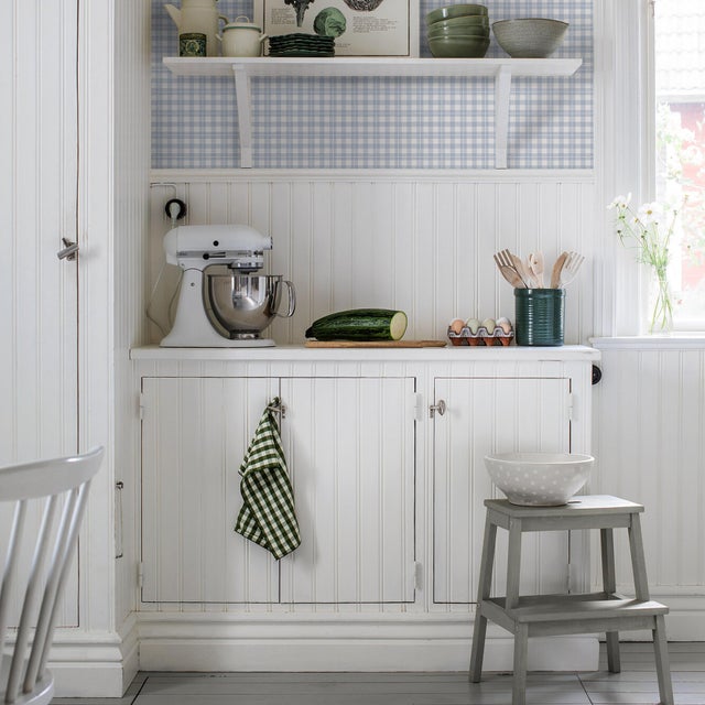 Mid-Century Modern SAMPLE - Boråstapeter Frida Wallpaper In Blue For Sale - Image 3 of 3