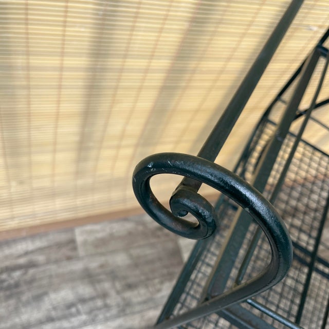 Mid Century Wrought Iron Marble Top Patio Serving Cart in the Salterini Style. Circa 1960s For Sale - Image 13 of 17