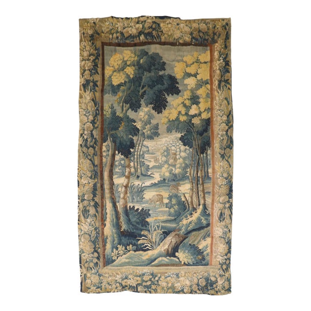 19th Century Late 17th Century Flemish Baroque Verdure Tapestry - 5'8" x 9'8" For Sale