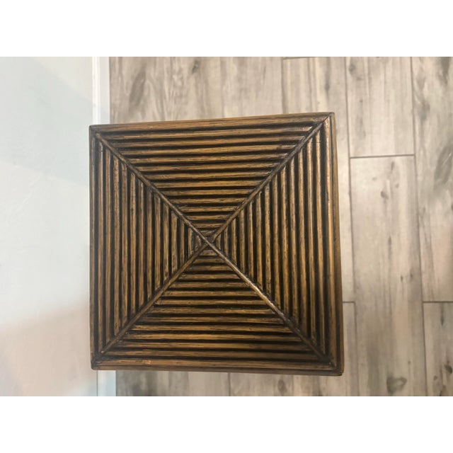 Vintage Coastal Split Reed Pedestals - a Pair For Sale In Miami - Image 6 of 6