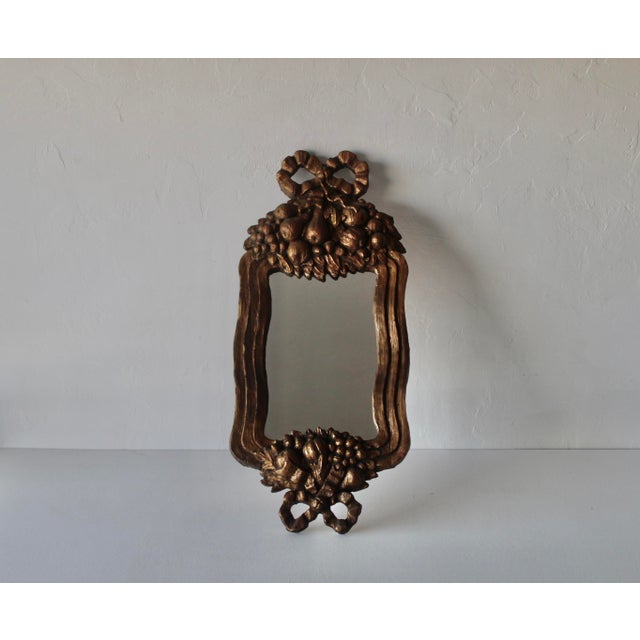 Gold 1980s Serge Roche Style Rococo Giltwood Wall Mirror For Sale - Image 8 of 12